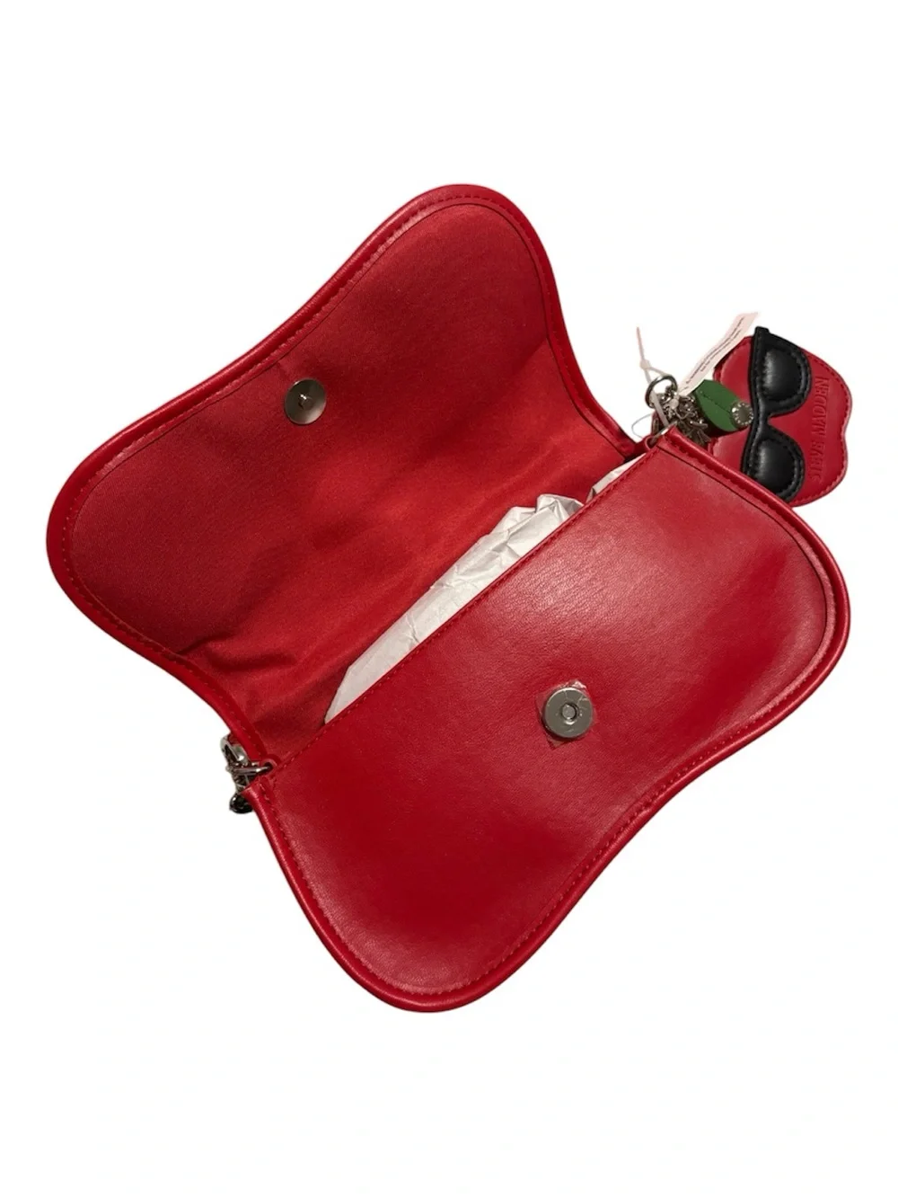 Red Shoulder Bag with Charm